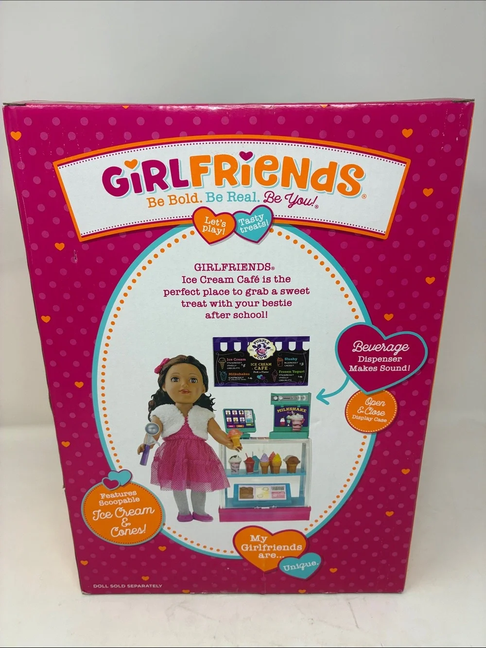 Girlfriends Ice Cream Café Playset - Pink & Teal Pretend Dessert Shop - Picture 3 of 5